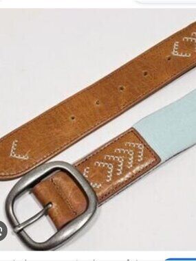NWT ARCADE | Bluedream leather Belt Elasticized Blue Brown Sz S